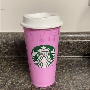 Pink Starbucks hot coffee cup